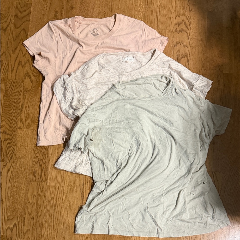 Women's Casual T-Shirt Set - Pink, Cream, and Gray